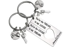 Friendship Gifts Cute Keychain Thelma Louise Bff Gift for Women Keyring Set of 2