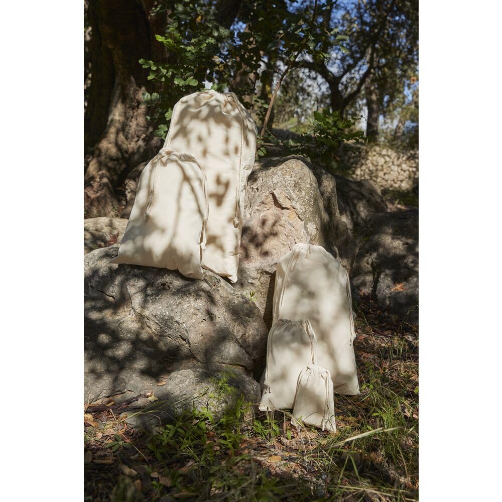 Westford Mill Premium Cotton Stuff Bag (W216) - Travel Daily Use Accessory Bag - Natural (XL)