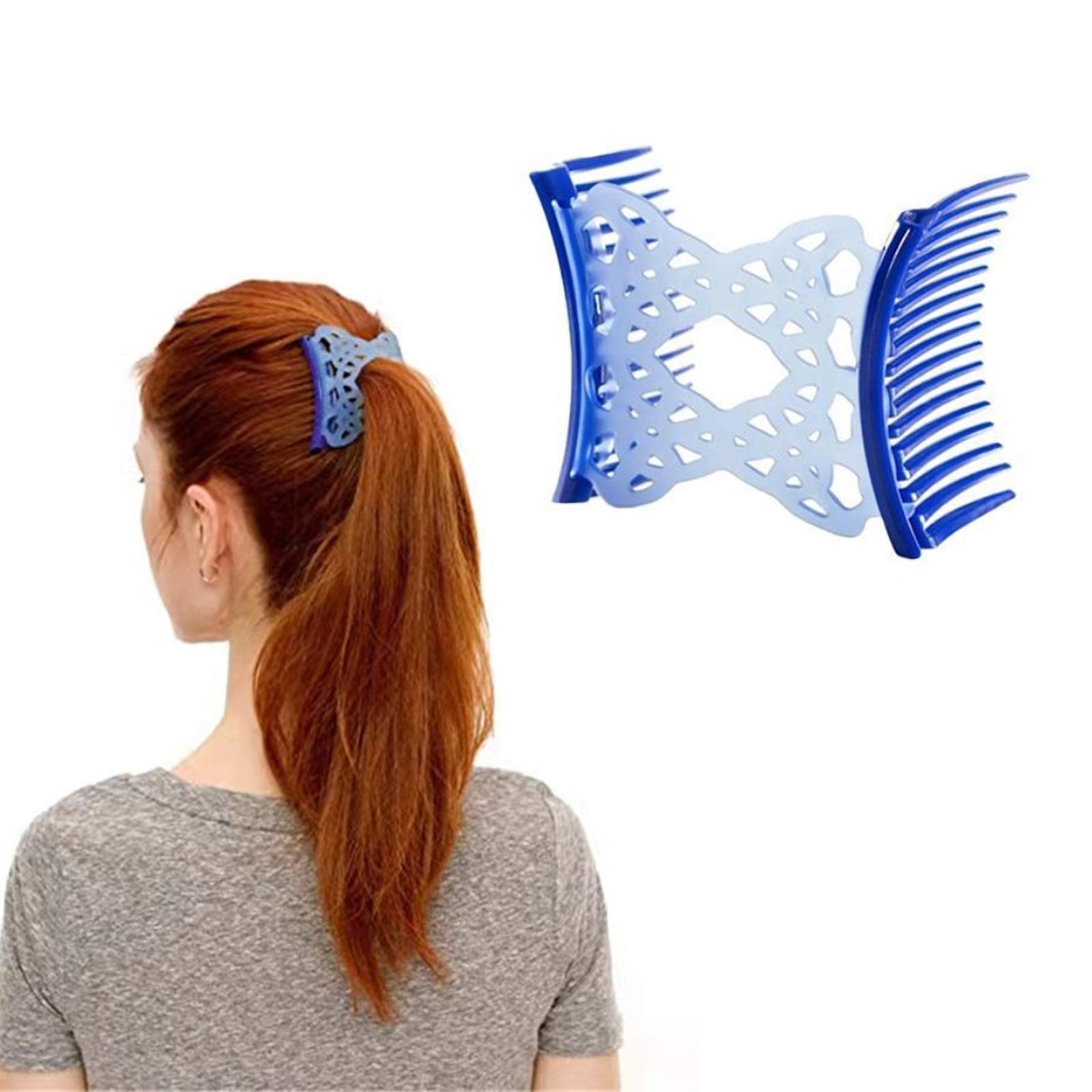 Amazon Co Jp 4個の女性ストレッチ二重ヘアコームクリップヘアピン 怠惰なハーフボールヘアピンアクセサリーシンプルなフラワーコイラーヘアピン怠惰 Color Purple ビューティー