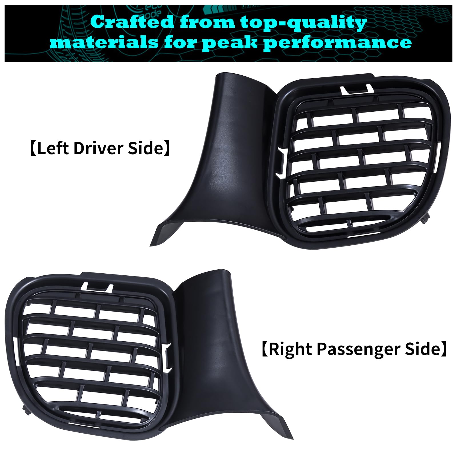 Front Bumper Fog Light Hole Covers For 2011-2014 Dodge Avenger - LH & RH Set