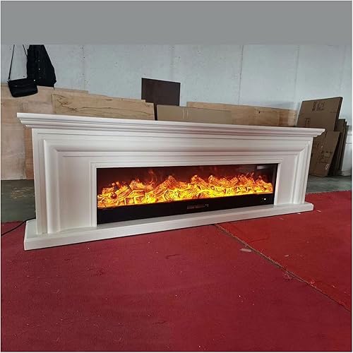 Miniatura 3 de HIHELO Juego de chimenea electrónica para decoración de chimenea eléctrica, chimenea de 78.7in de ancho, mantel de madera más quemador, decoración