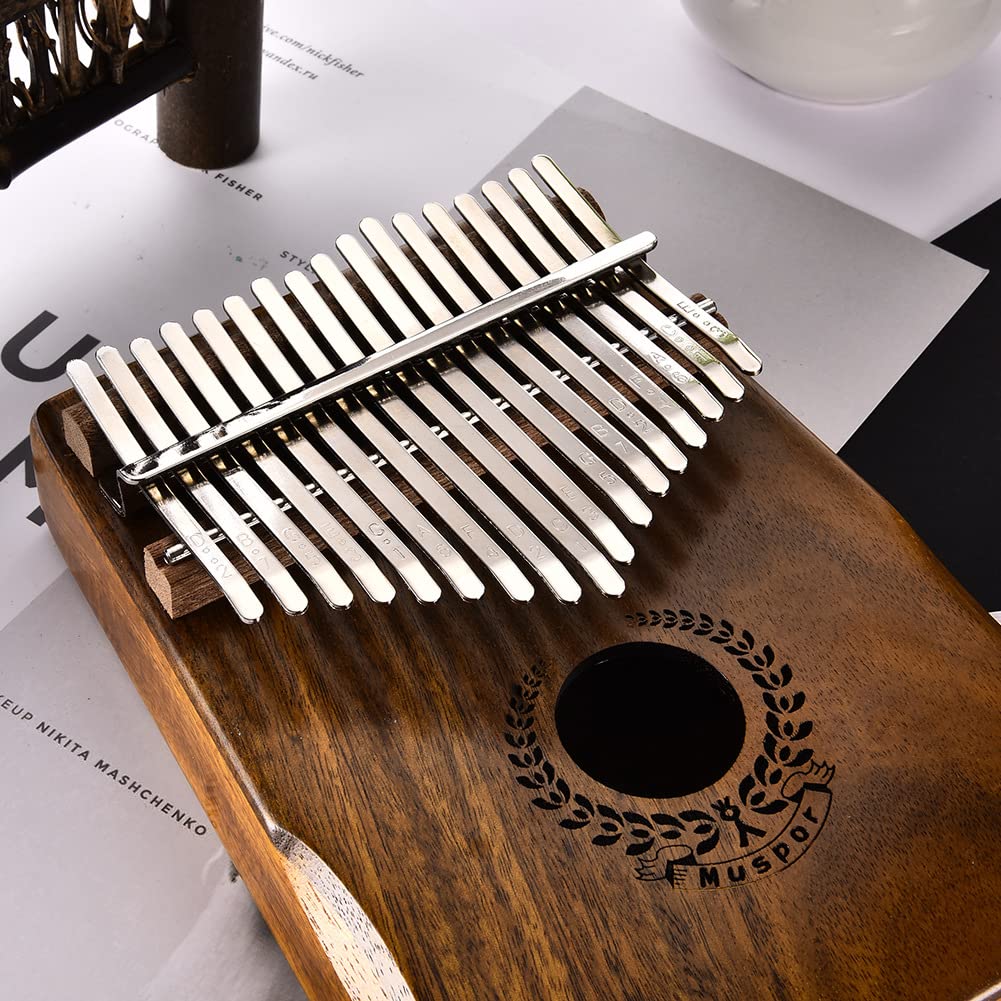 YXSH 17 Tasti con Design Curvo per Il Resto della Mano Pianoforte Portatile con Dita in Mogano con Libro di Spartiti E Martello per Melodie, Regalo per Bambini Adulti Principianti Professionisti