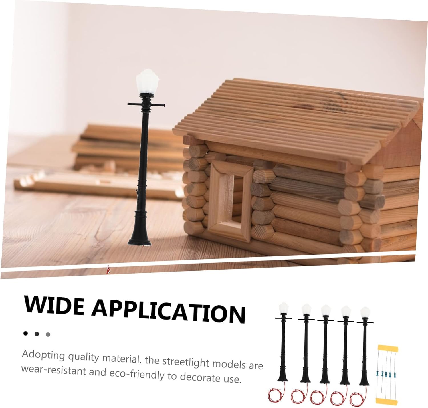 1Set Miniature Railway Lamp Posts with Resistors Decorative Streetlight Models for Micro Landscape DIY Decoration Includes Lights and Resistors