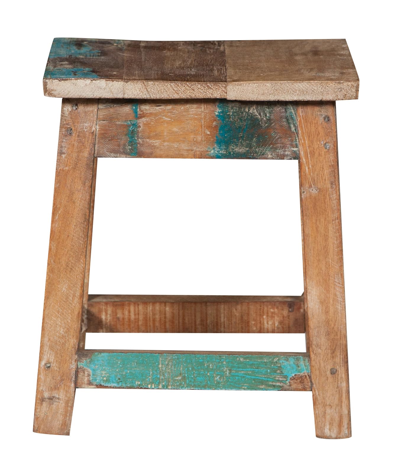 Biscottini Sgabello in legno basso quadrato 26x26x30 cm - Sgabellino da bagno - Panchetto in legno riciclato - Sgabellino piccolo - Supporto per piante - Sgabelli da ristorante, bar e cucina