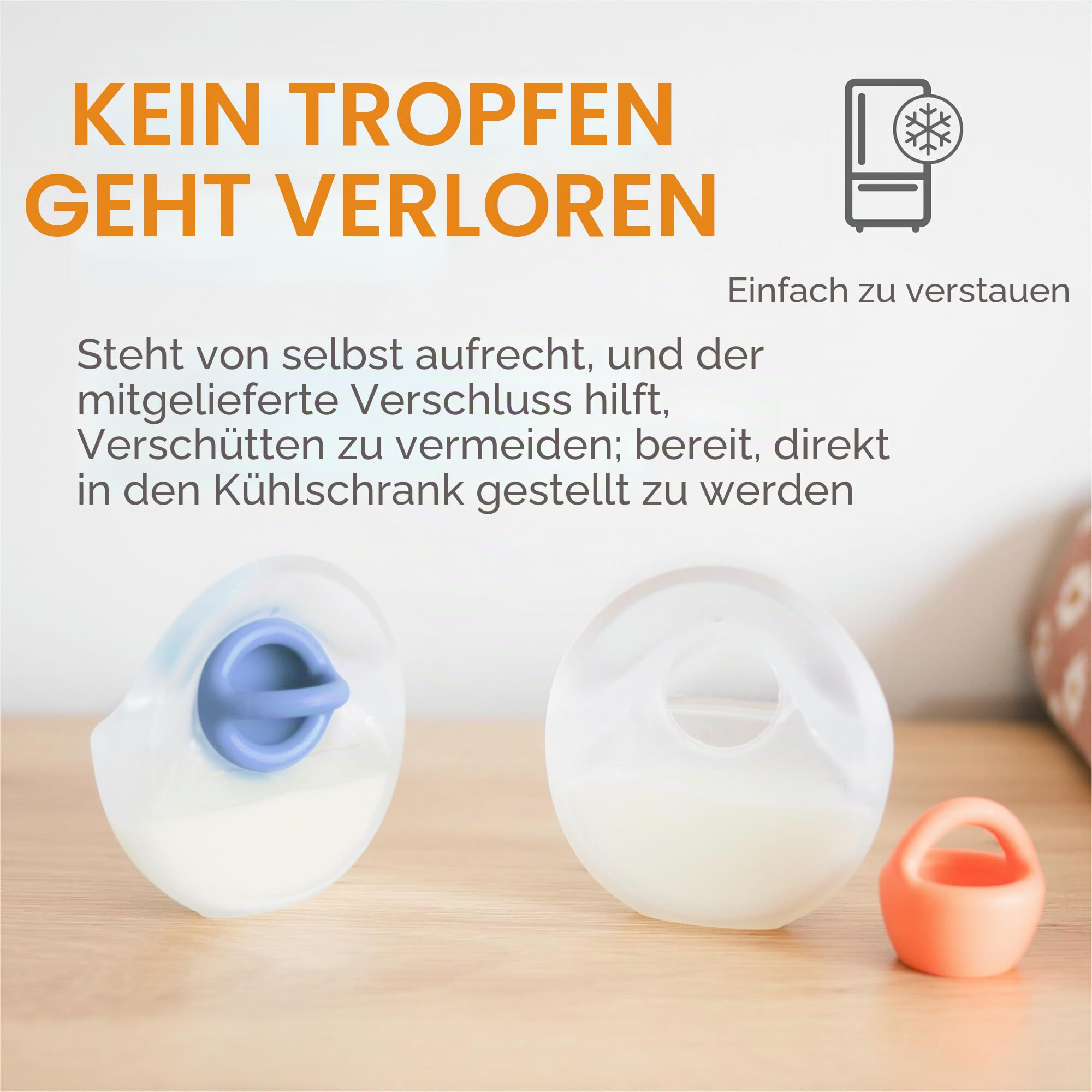 Boon Trove Manuelle Silikon-Milchpumpe – freihändige Milchpumpe – Muttermilchsammler mit Reisetasche – 2 Stück