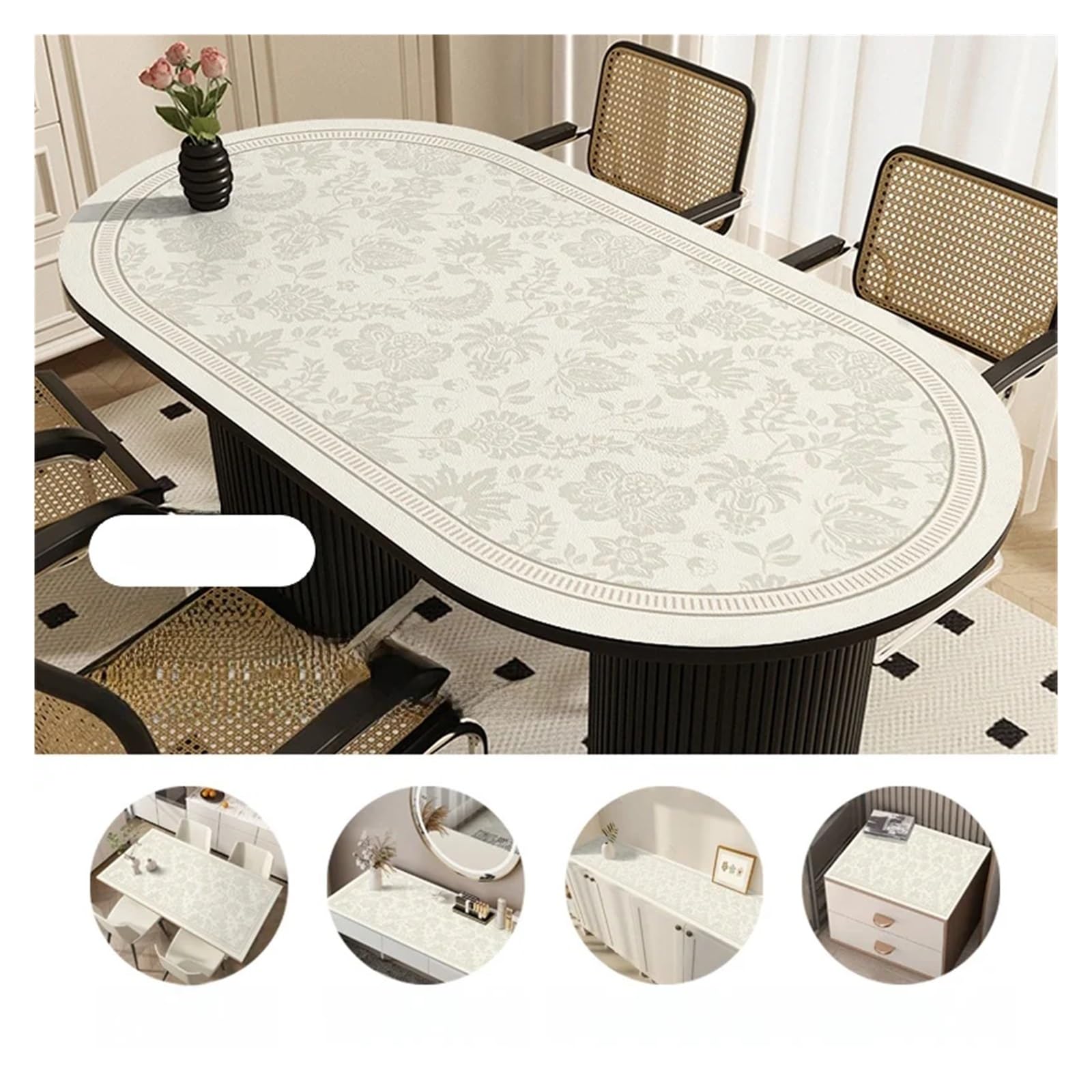Tappetino da scrivania in pelle Tovaglietta ovale in pelle semicircolare ad arco, resistente all'olio e impermeabile for sala da pranzo(Color 5,90 * 150cm oval [a90 b150 c35])