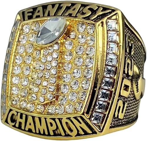 Anillo Fantasy Football Championship 2023 Acabado dorado con soporte transparente  Talla 10 y 11