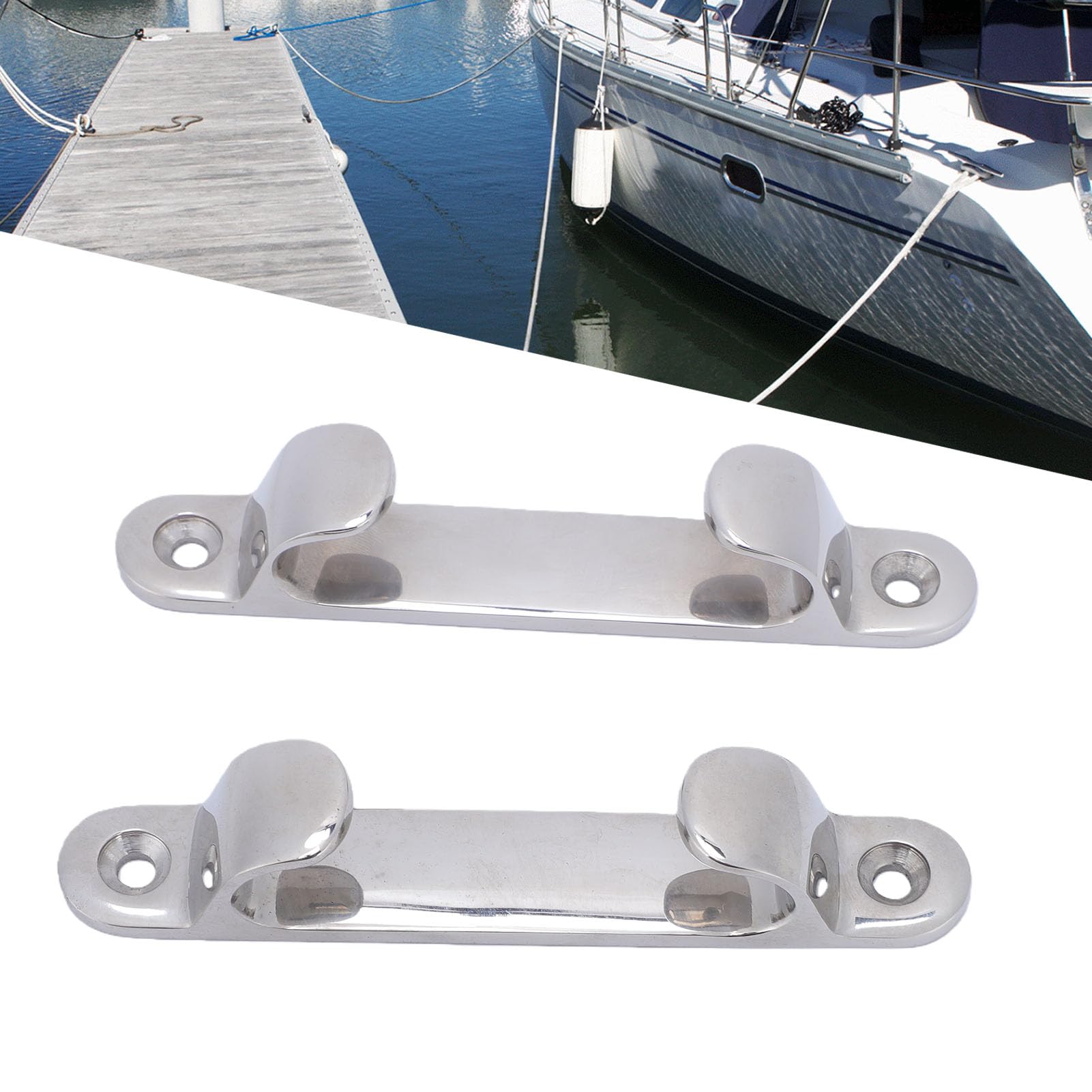2 pezzi passacavo dritto per prua, 12,7 cm, resistente, in acciaio inox 316, per barche, per pontile, con lucidatura a specchio, bordi arrotondati e lisci, per yacht e barche a