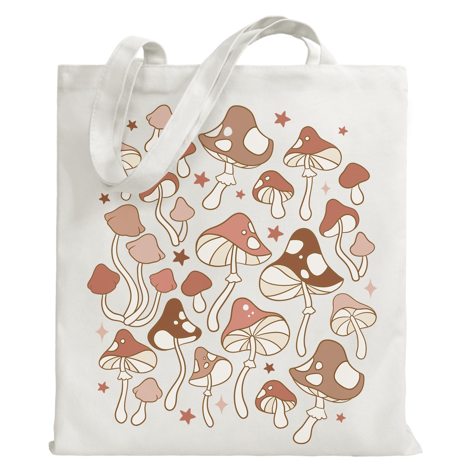 TiTkaiVi Colorful Mushroom Canvas Tote Bag for Women Friends Her, Cute Mushroom Cotton Shoulder Tote Bag for Shopping Work, Gifts for Christmas Birthday Mother's Day