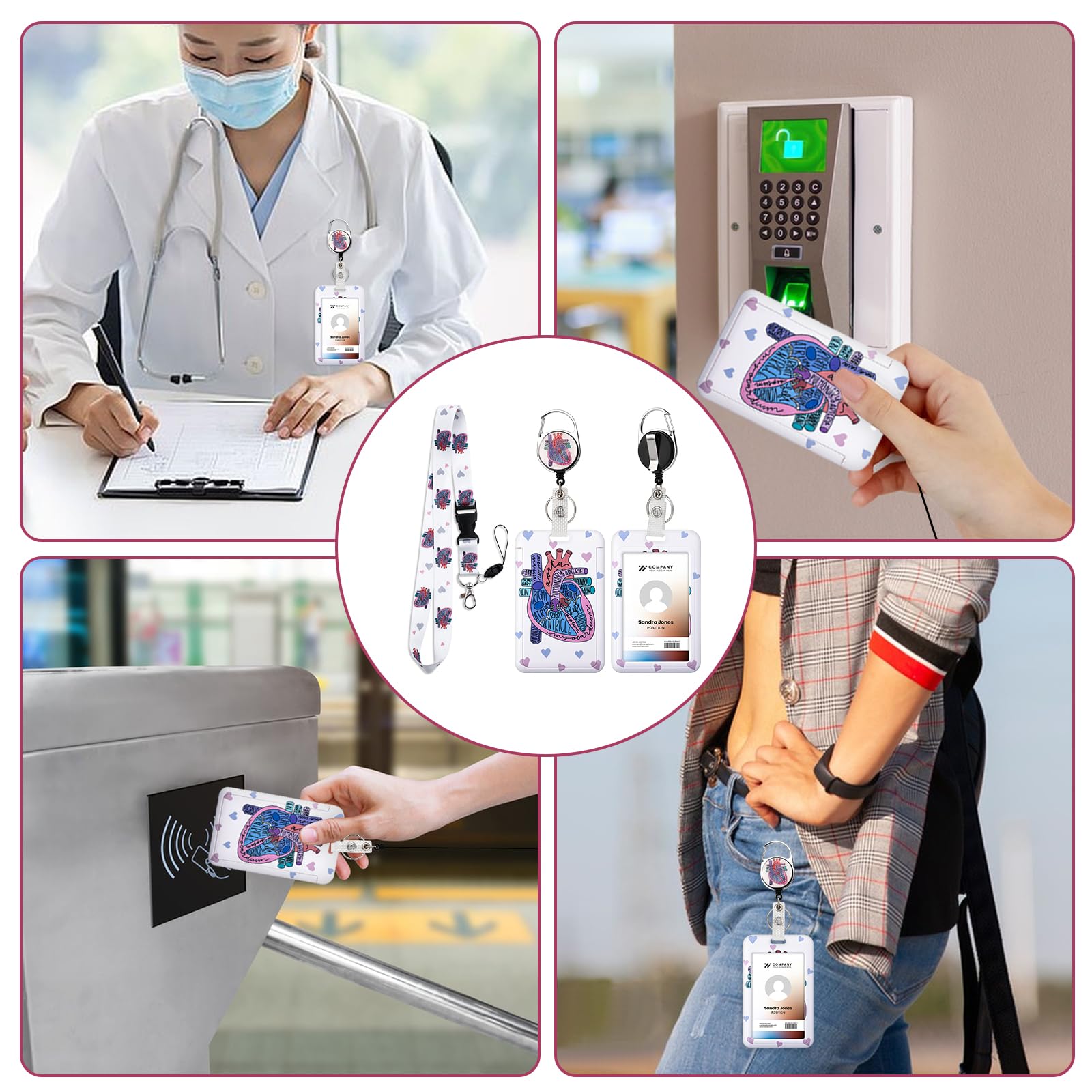 Amabro Krankenschwester Ausweishalter - Abnehmbares Schlüsselband Mit Clip