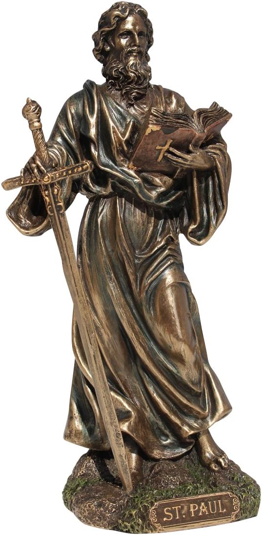 US 7.88 Inch Saint Paul The Apostle of The Gentiles Bronze Color Figurine