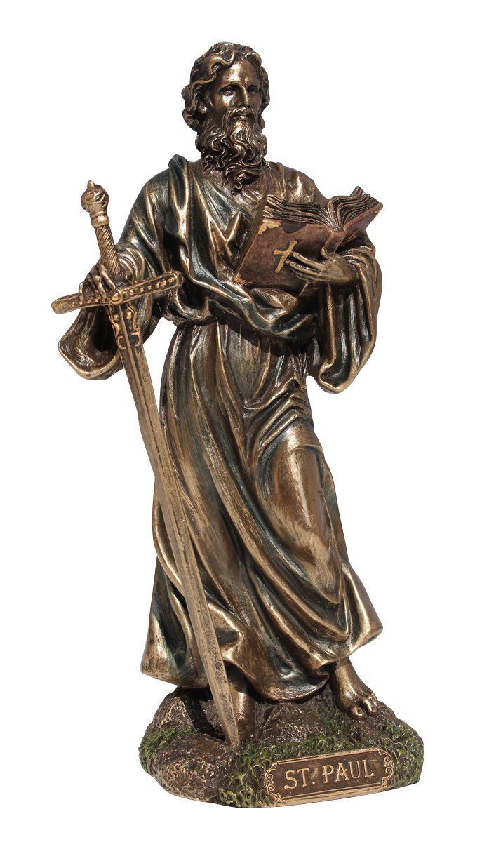 US7.88 Inch Saint Paul The Apostle of The Gentiles Bronze Color Figurine