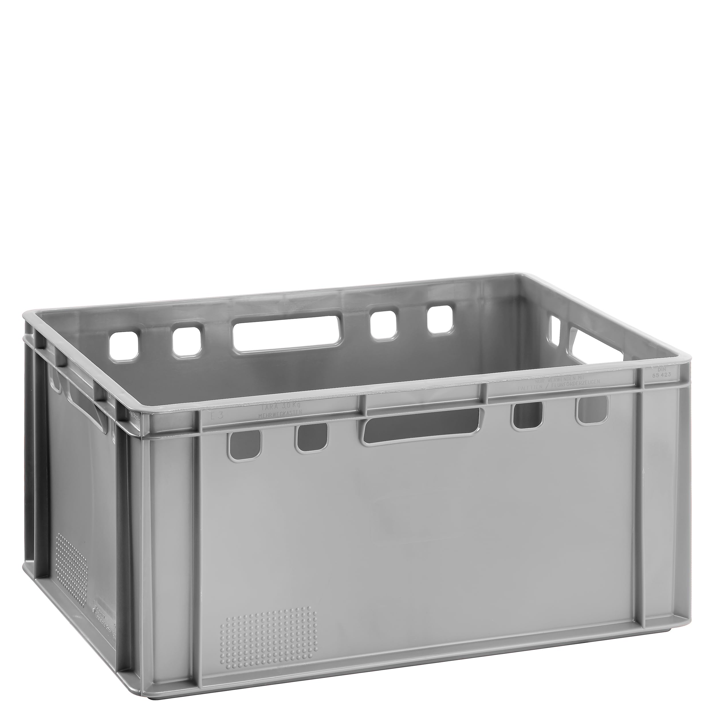 Fleischkiste E3 4er Set Eurobox 60x40x30cm Grau Stapelbar Lagerkiste Robust | BURI, lebensmittelecht, Made in Germany, Metzgerkiste, Lagerkiste, robuster Kunststoff, Transportbox, Industriekiste