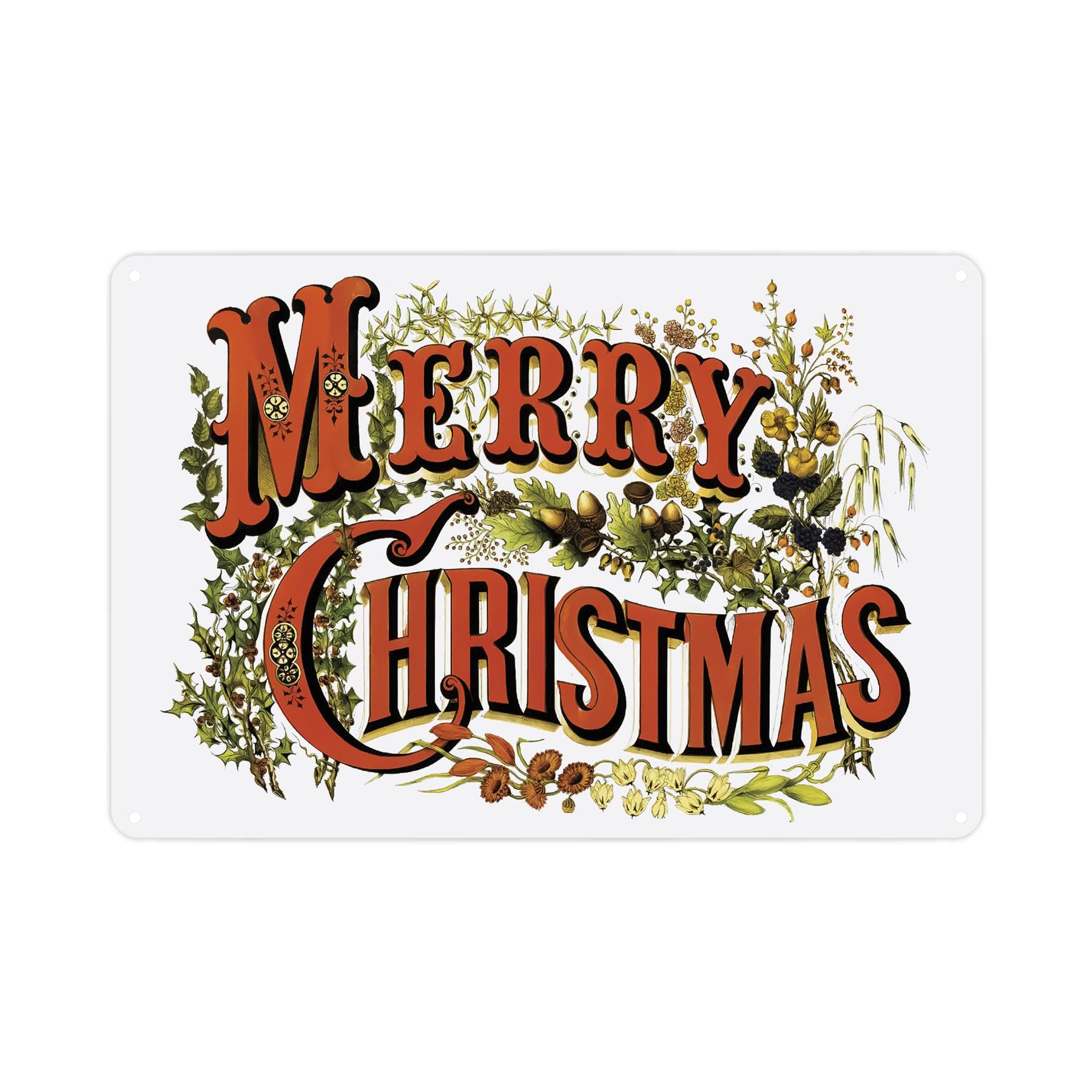 Purely Home Multicoloured Merry Christmas - Traditional Theme Christmas Wall Plaque - Xmas Wall Décor 28Cm X 20Cm