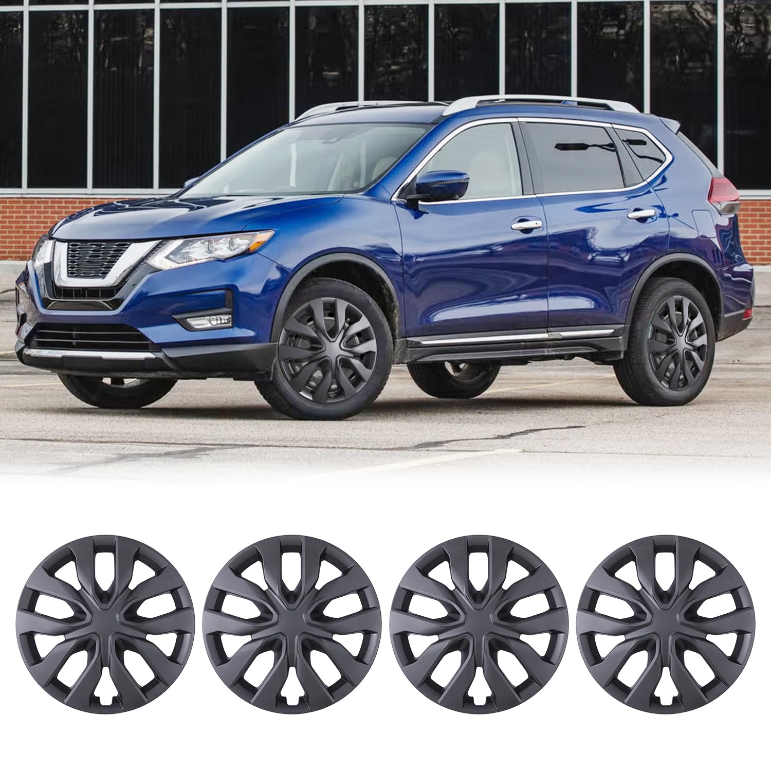Winjet Hubcaps 17 Inch Compatible with Nissan Rogue 2014-2020 Wheel Covers