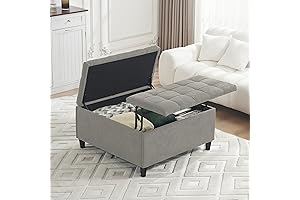 Spacious 35" Tufted Lift Top Storage Ottoman: Enhance Your Interiors with Practical Comfort