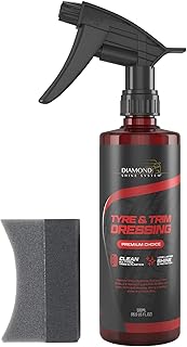 Diamond Shine System Tyre and Trim Dressing with Tyre Applicator Pad - Car Tyre Shine and Car Tyre Cleaner with Applicator Sponge - Instant Tyre Dressing for Car Cleaner and Wheel Shine - 500 ml