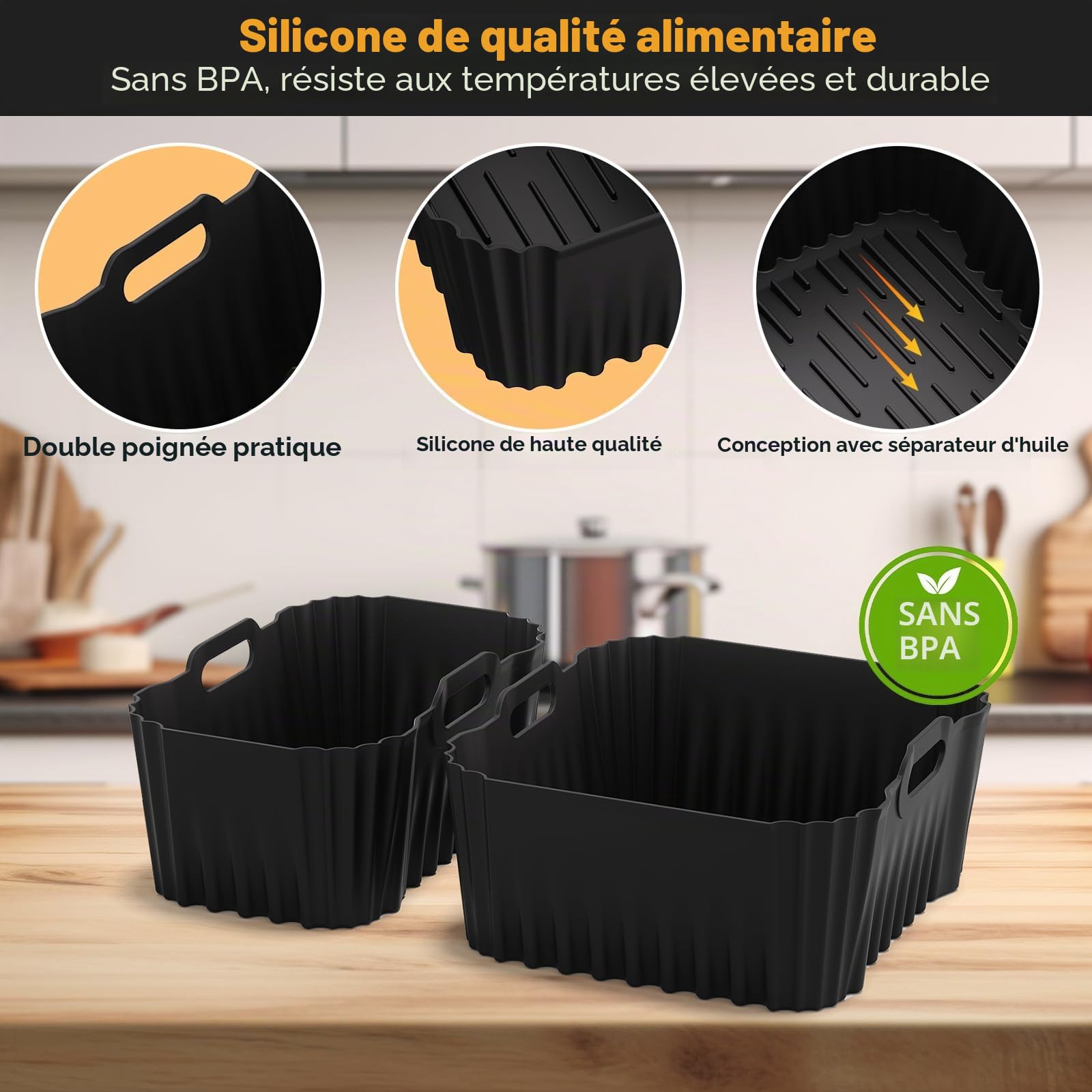 Accessoires Air Fryer pour air fryer moulinex xxl 11L, Moule Silicone Air Fryer moulinex avec Grille Air Fryer, Grille de Toast, Moule à gâteau pour Moulinex EZ942B