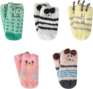 Hileyu Baby,Clothing,Baby Boys 0-24m,Socks & Tights,Socks Hileyu 5 Pairs Baby Slippers Toddler Winter Indoor Non-Slip Fluffy Socks Soft Warm Fleece Lined Stocking for Home Winter Boys Girls 0-3 Years