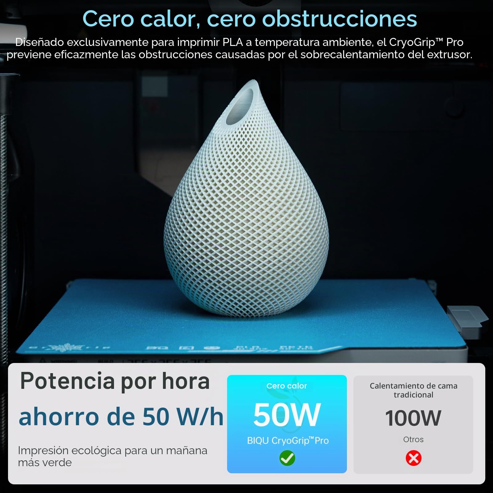 BIQU CryoGrip Pro Frostbite Panda Build Placa para Bambu-Lab P2S/P1S/P1P/X2D/X1C/X1E/A1, Habitación Temperatura Imprimir Fría Placa 257x257mm, Doble Lateral Grosero Texturado Primavera Acero Hoja