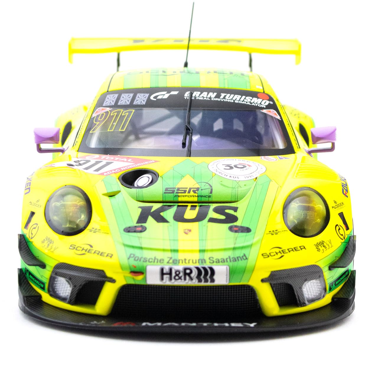 Manthey-Racing 911 GT3 R - 2021 Sieger 24h Rennen Nürburgring #911 1:18 kompatibel mit Porsche