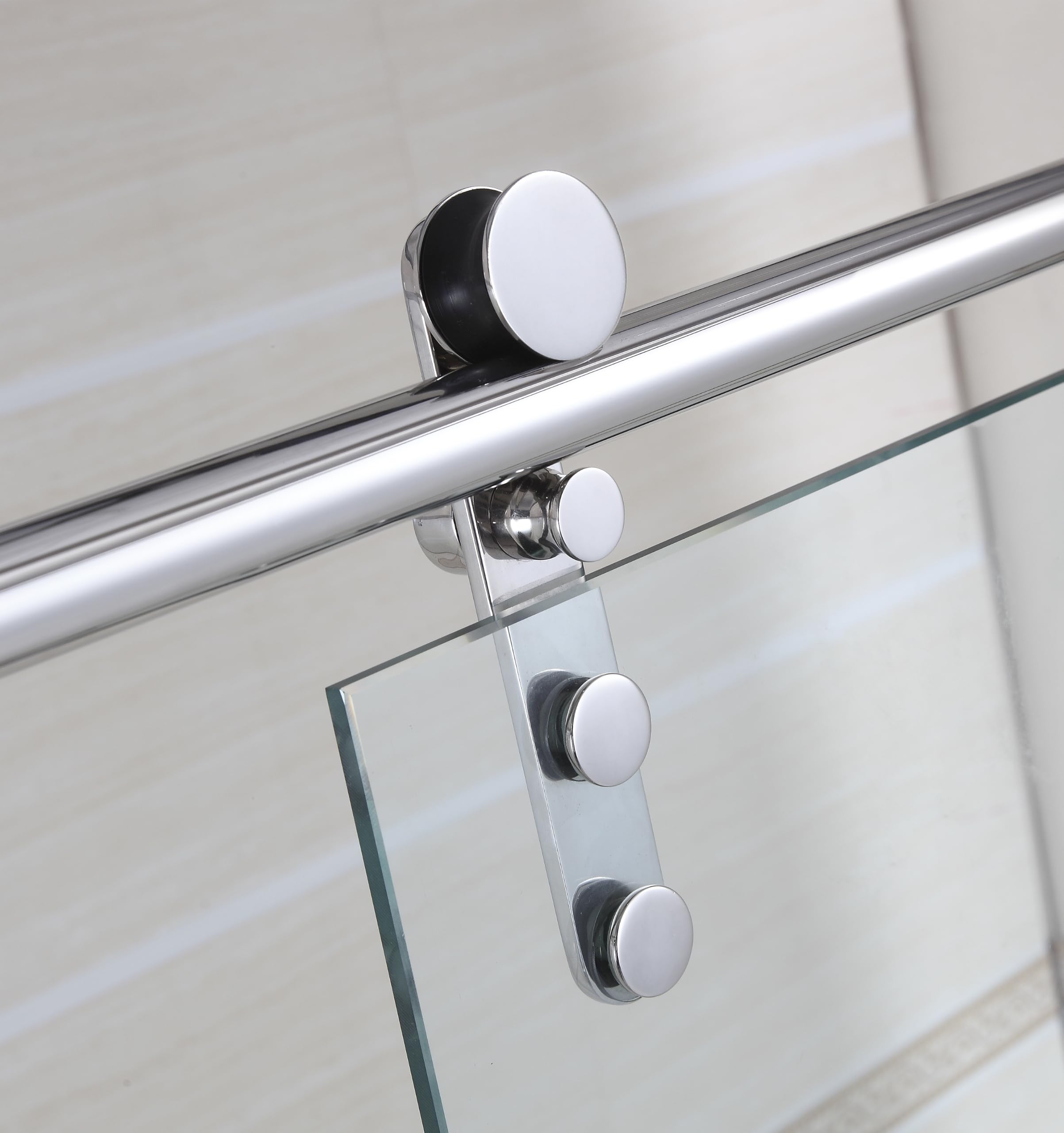 Imex verchromte Duschkabine, zweitürig, 2 fest + 2 verschiebbar, 130 x 80 cm, doppelseitiges Glas, Profil 199 cm, 8 mm stark, Magnetverschluss