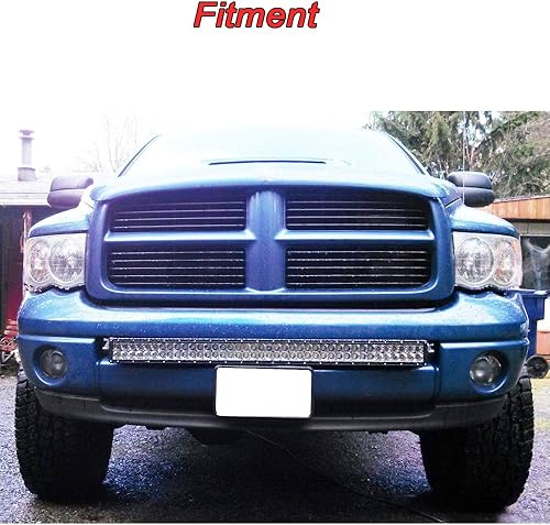 Miniatura 4 de Compatible con Dodge Ram 2500 3500 2003-2020 soportes de montaje de rejilla de parachoques ocultos para barra de luz LED recta de 22 pulgadas, 32