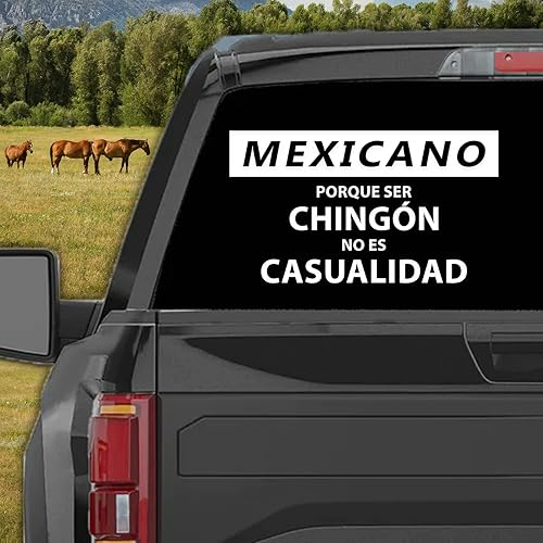 Miniatura 6 de Adhesivo México para automóviles Stiker para Carro Troca Camioneta Calcomania Graciosa Mexicano Porque Ser Chingon no ES Casualidad (8.5 x 5
