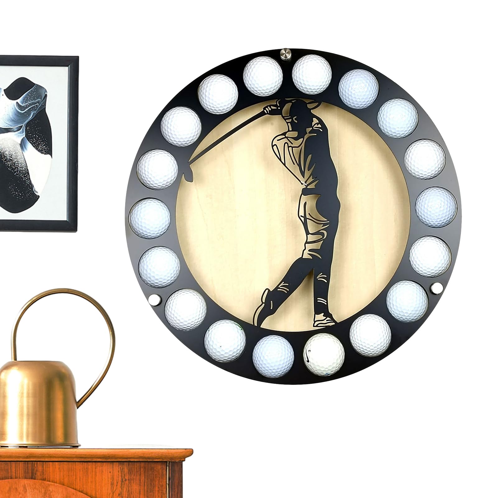 - Estante de pared para bolas de golf, soporte de exhibición para bolas de