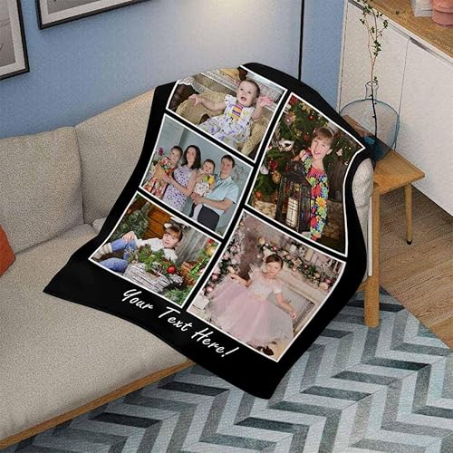 Miniatura 3 de MyPupSocks Manta de cama personalizada con collage de fotos para adultos, manta personalizada con collage de fotos o texto para papá o mamá, regalo