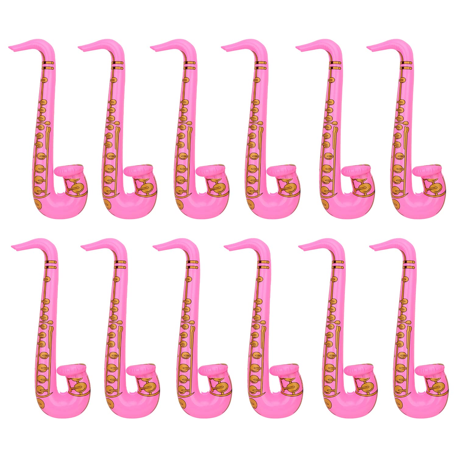 Trimming Shop Inflatable Saxophone Balloon 12pcs, Pink