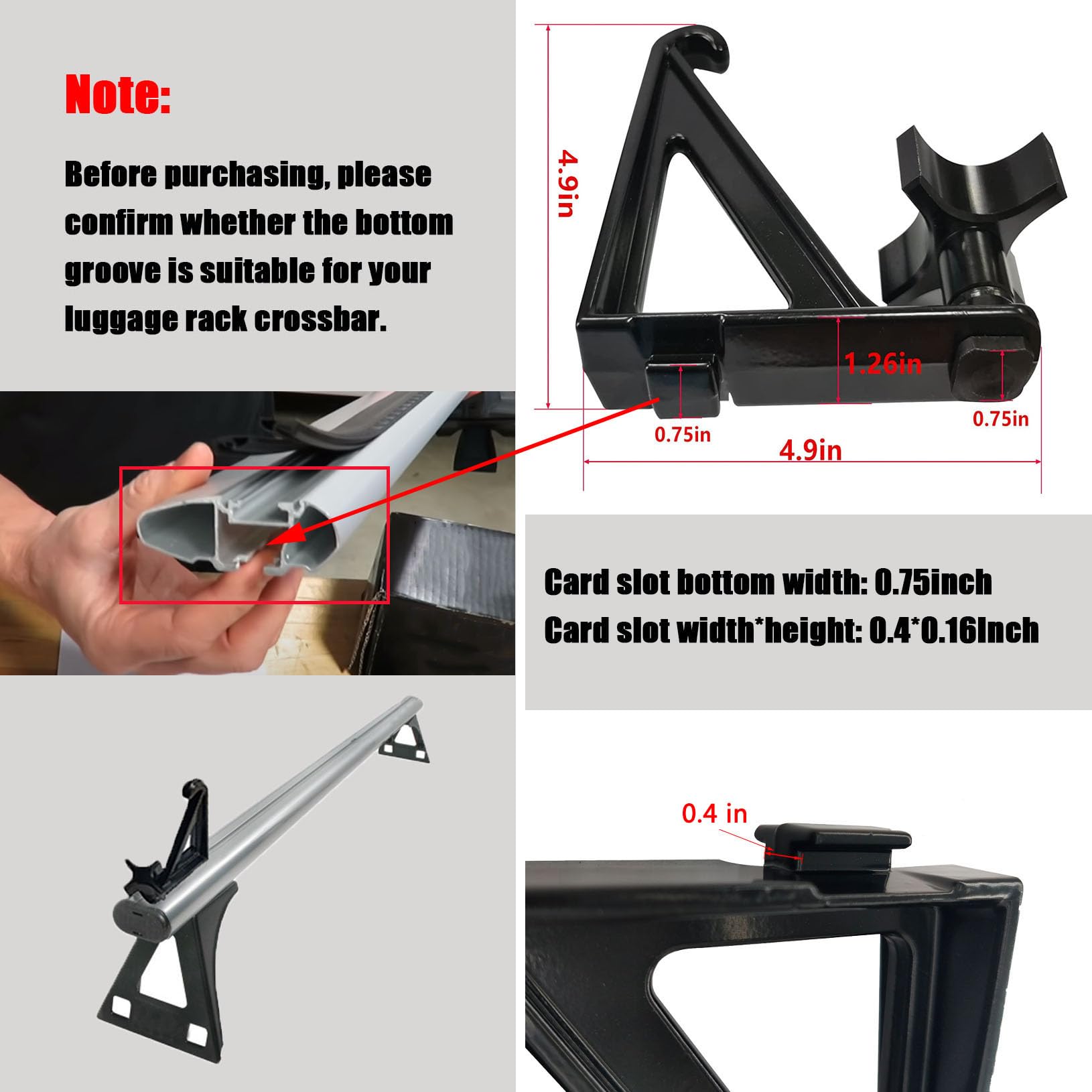 Bydorunce Load Stops Brackets Replace T-Slot Truck Crossbar for Ladder, Firewood, Kayak 4 Pack