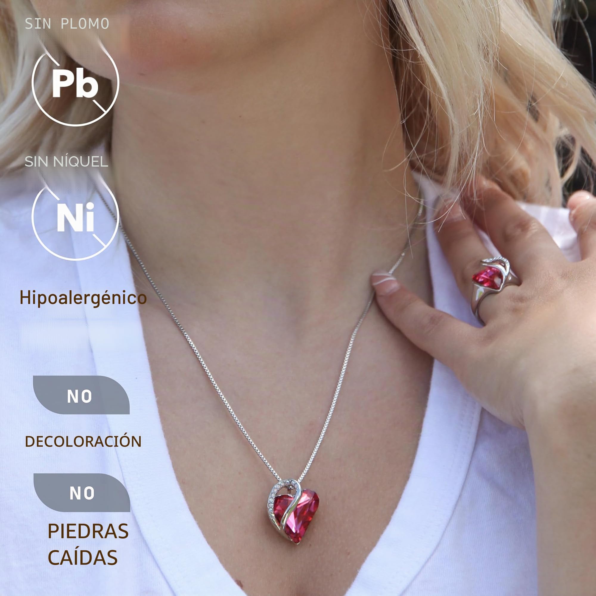 Leafael Birthstone Collar De Mujer | Birthstone Collar De Cristal. | Collar Para Mujeres con colgante hipoalergénico con caja de regalo incluida