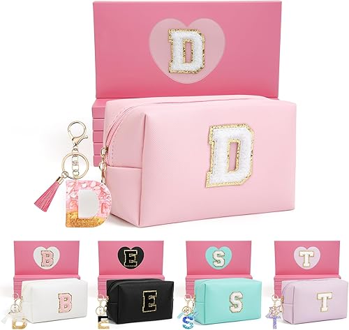 Miniatura 78 de Regalos de cumpleaños para mujeres y ella, bonita bolsa de maquillaje de viaje, bolsas de cosméticos de gran capacidad para mujeres, bolsa de Rosa