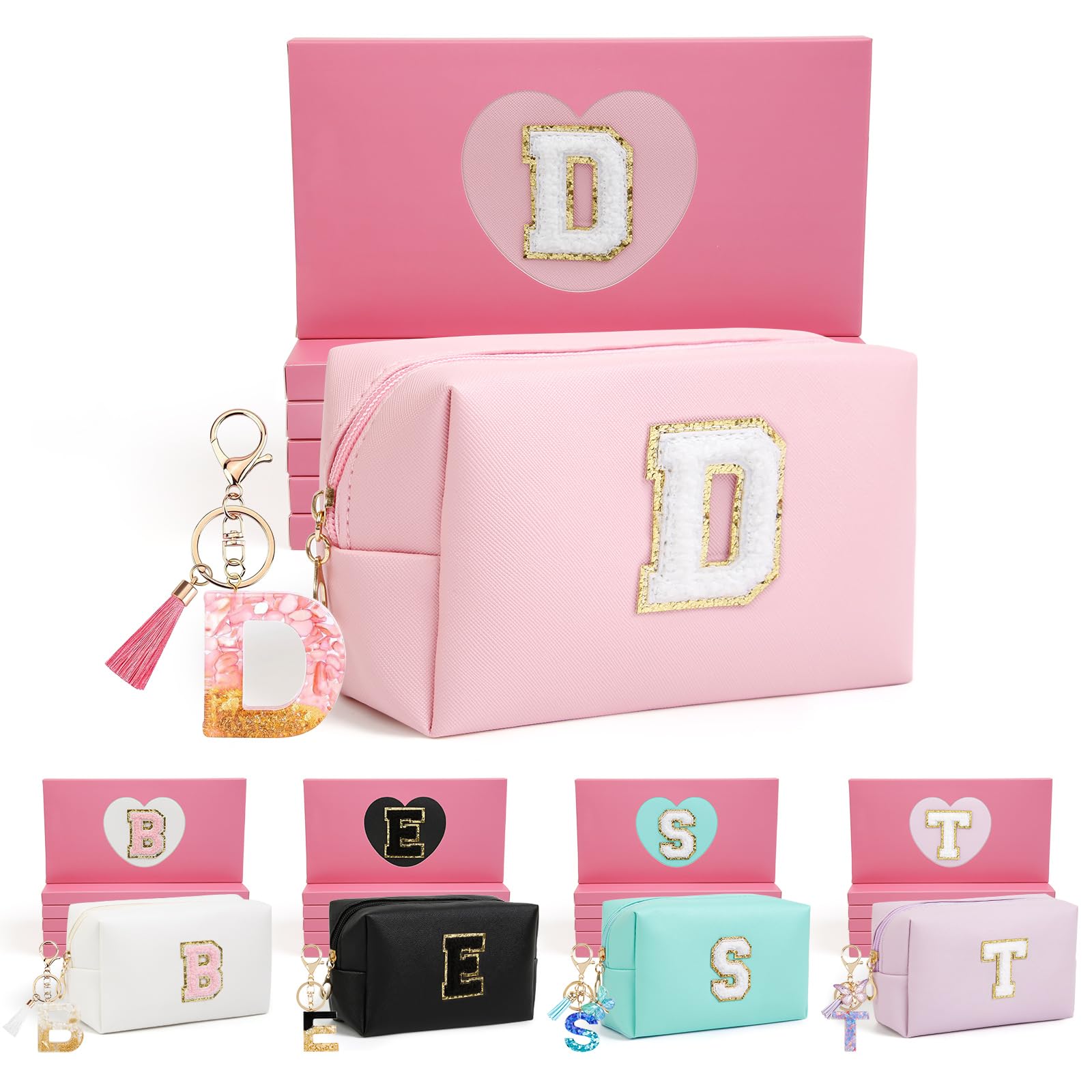 AIBFRID Birthday Gifts for Women Her,Travel Cute Makeup Bag,Large Capacity Cosmetic Bags for Women Makeup Pouch PU Leather Waterproof Cosmetic Bag (D,