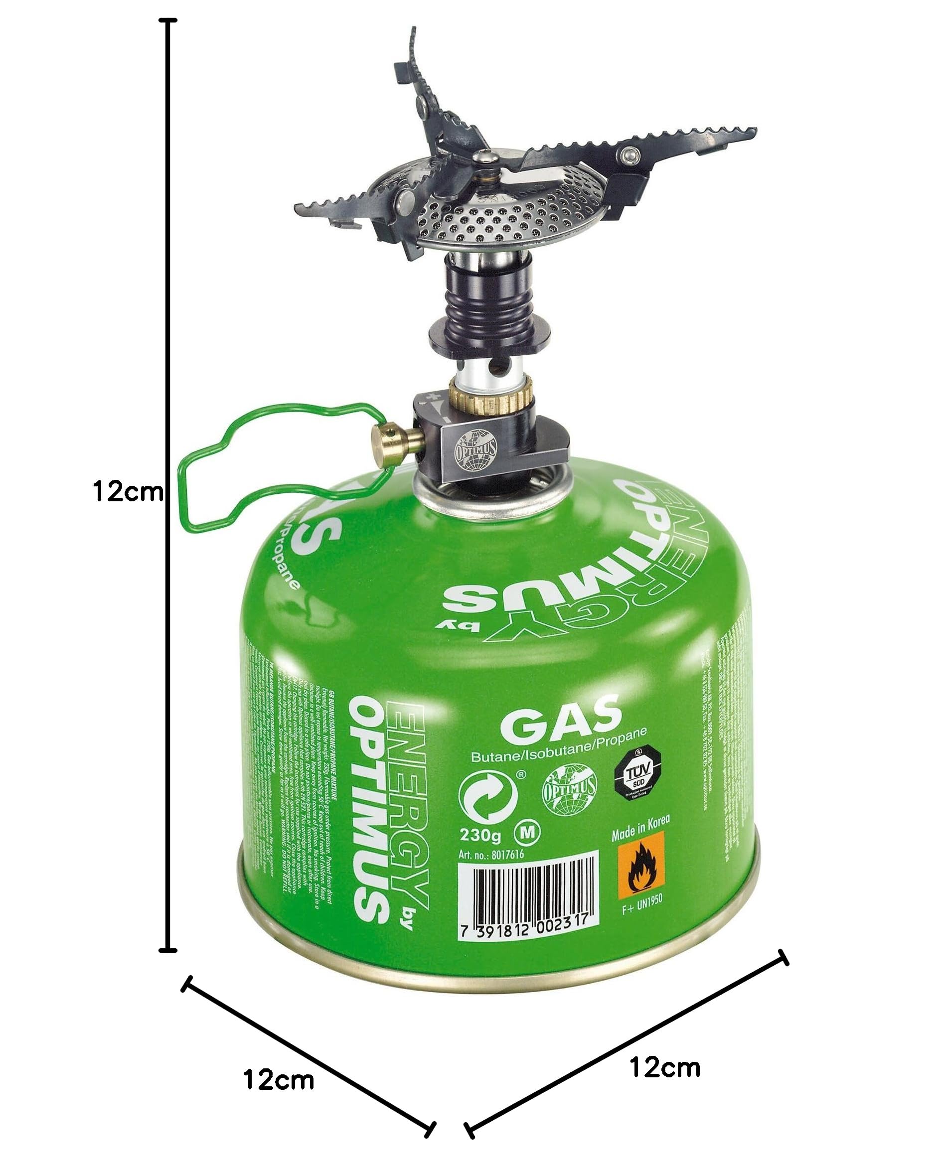 Optimus Crux Lite Sistema di cottura in solitaria per il campeggio e il trekking - Set di fornelli a gas ultraleggeri con pentola e padella da 0,6 L | 3000 W di potenza | 272 g
