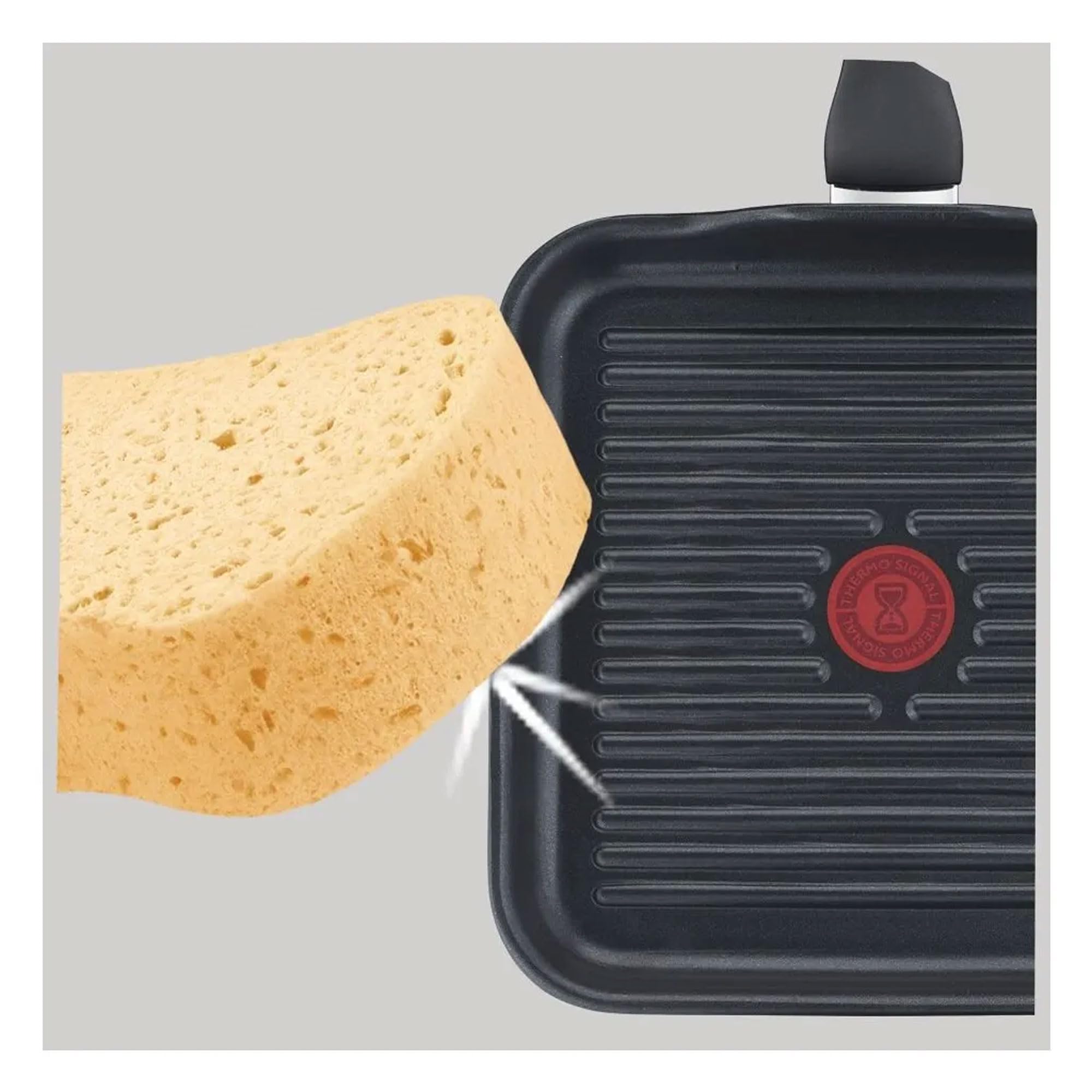 Tefal Selection - Bistecchiera 26 x 26 cm, rivestimento antiaderente in titanio, indicatore di temperatura, a induzione avanzata, per tutti i piani cottura, inclusa induzione