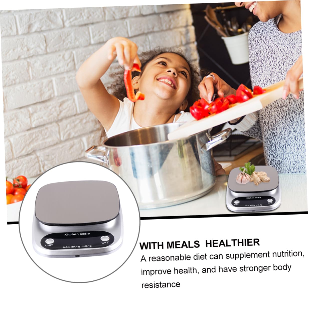 Báscula De Bolsillo Digital Acero Inoxidable Báscula De Cocina Precisión Práctica Recargable