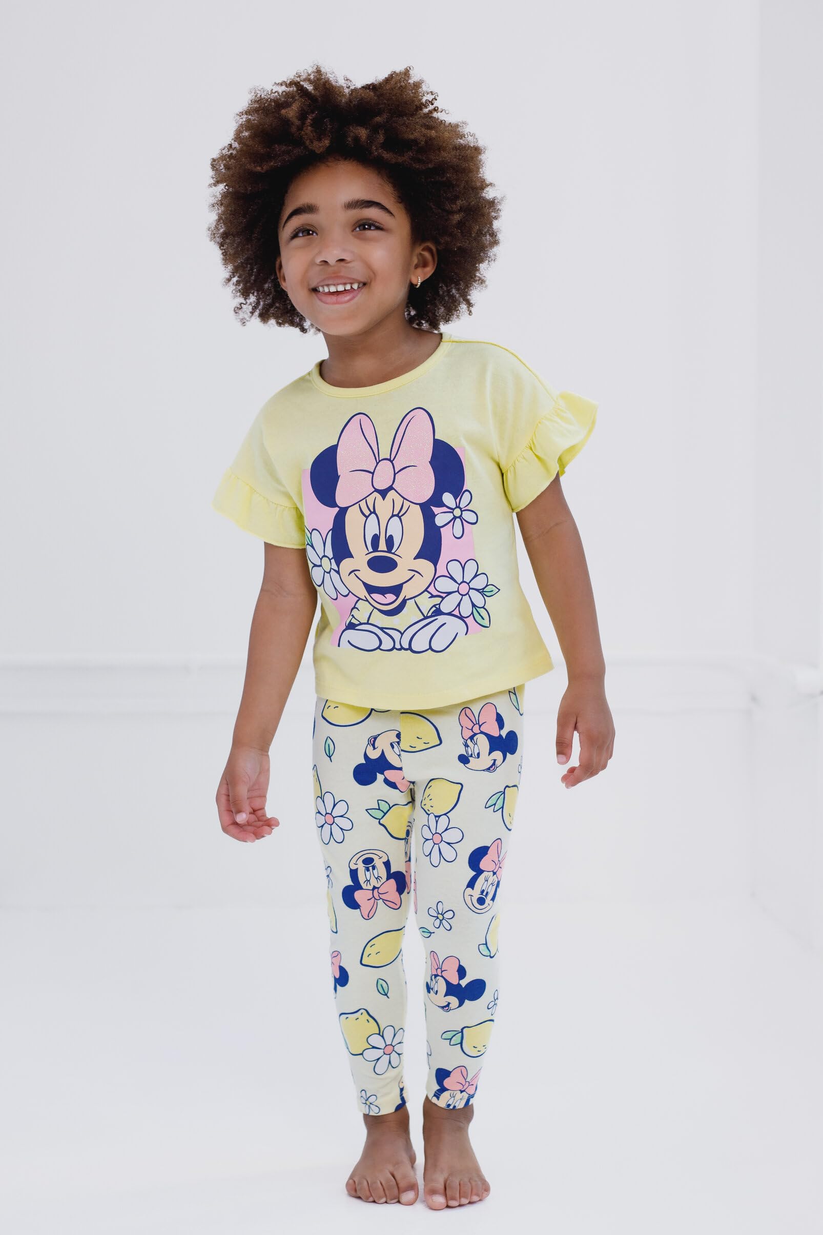 Disney Bawełniany T-shirt i legginsy z Myszką Minnie, zestaw dla dziewczynek - rozmiary od niemowląt do dużych dzieci (12 miesięcy - 14-16)