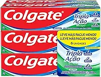 Creme Dental Colgate Tripla Ação Menta Original 90g 6 unidades