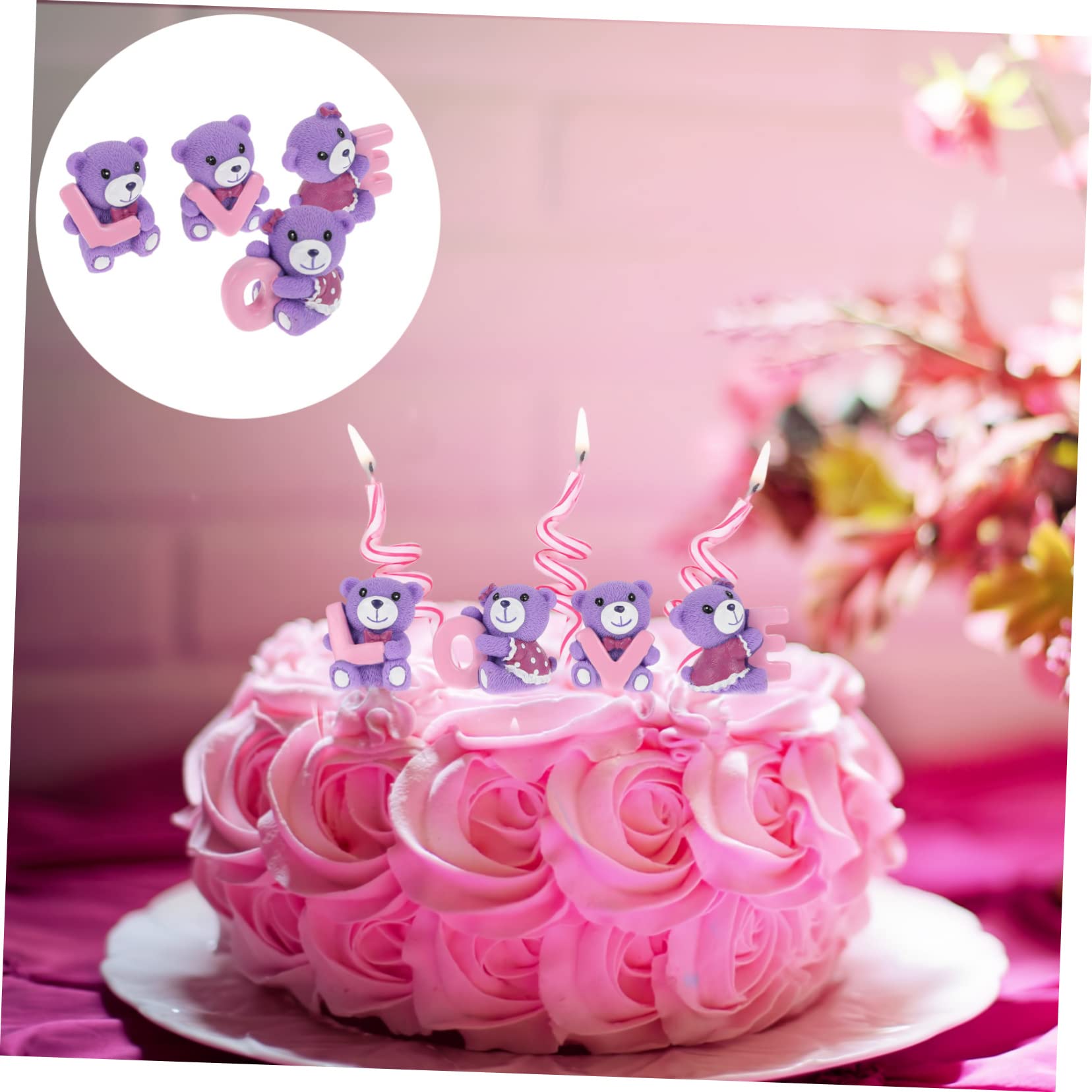 Toyvian 12pièces Ornements Ours pour Cake Decoration De Saint-Valentin Et Décor De Fête