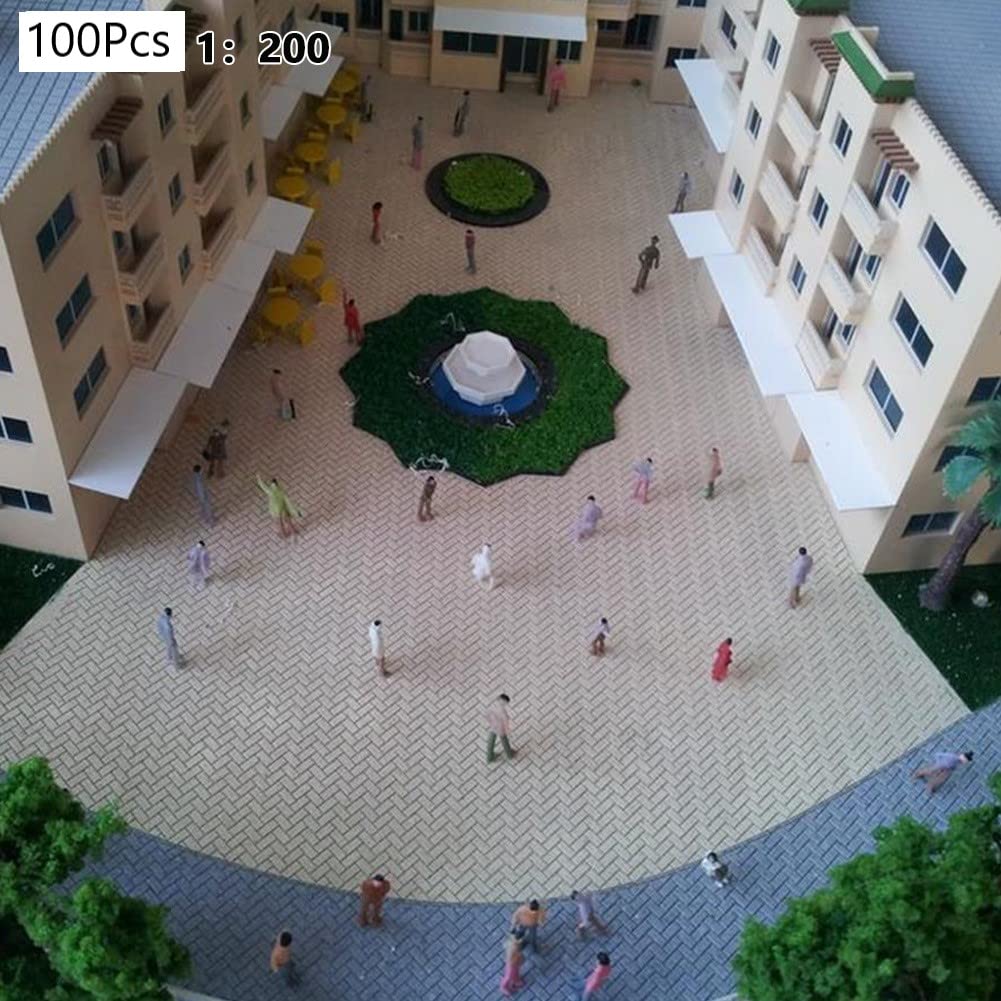 ZYWUOY 100 figure dipinte, scala 1:200 persone in piedi sedute in miniatura passerby, treni figure architettoniche dipinte per scene in miniatura