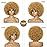 JSDshine Afro Wig For Women - Blonde Soft 70s Afro Kinky Curly Hair Wigs With Bangs Natural Looking Short Afro Curly Wig Bouncy Brown Puff Synthetic Hair Wig For Daily Party Use