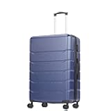 24 Inch Luggage, Hardside Suitcase with Spinner Wheels, Lightweight ABS Hard Shell Travel Luggage, Rolling Suitcase with TSA Approved Lock for Travel & Business, Blue