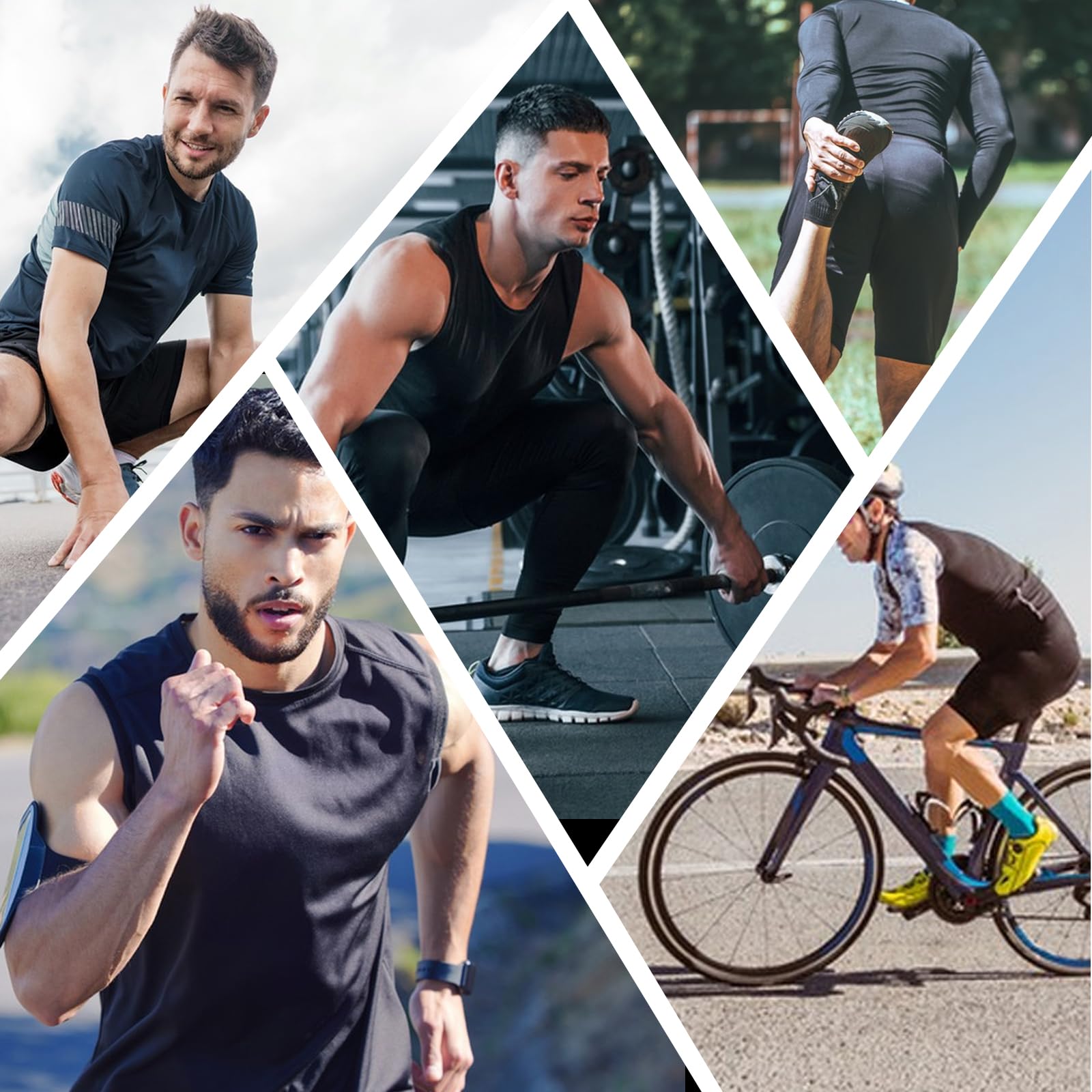 3/4 Compression Collants Legging Homme Running Pantalon de Compression Séchage Rapide Baselayer Long Tight léger Respirant Pantalon de Course Athlétiques Caleçons Fitness Basketball Gym