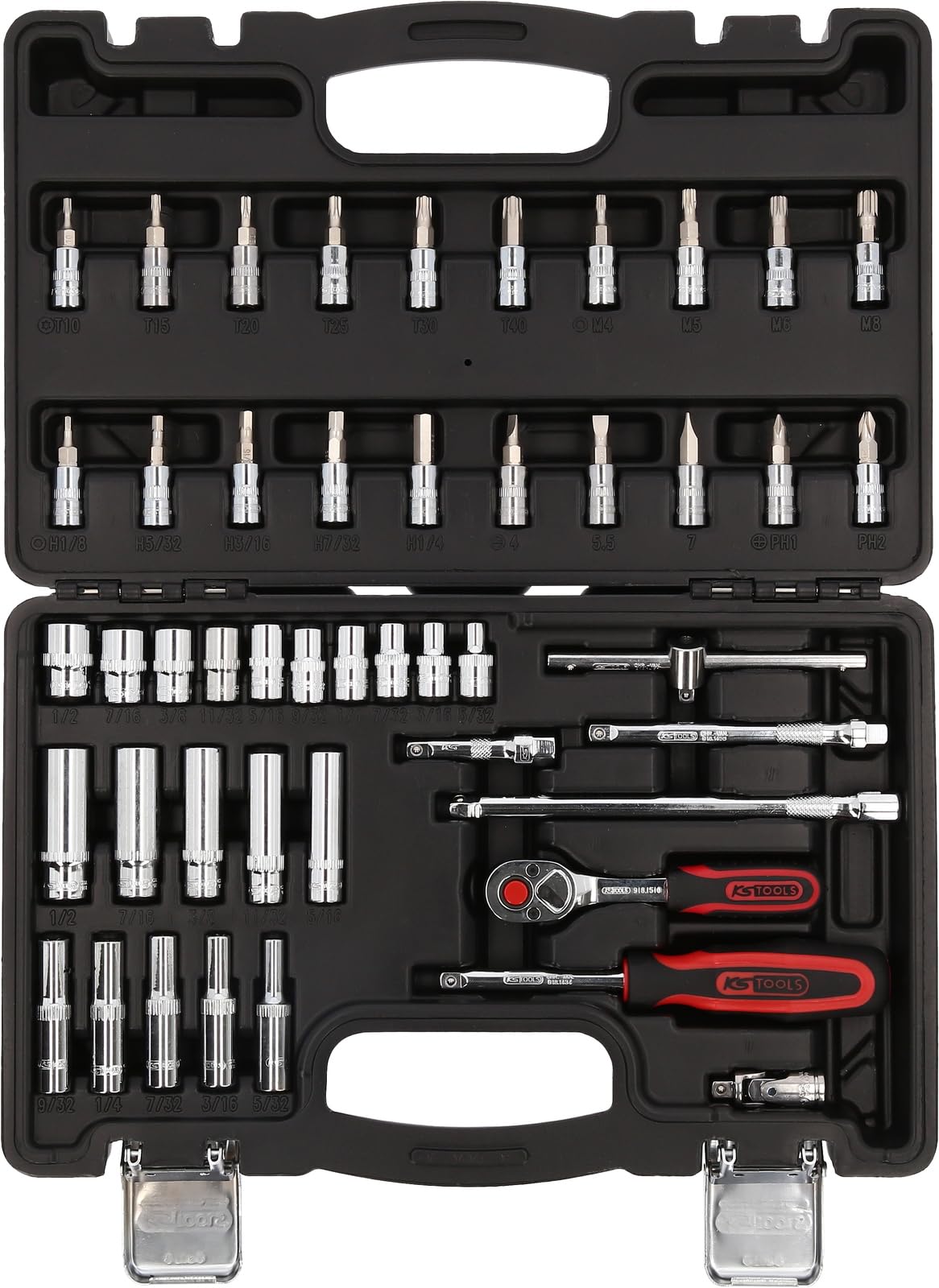 KS Tools 918.0847 1/4" Juego de llaves de vaso CHROMEplus, 47 pzs