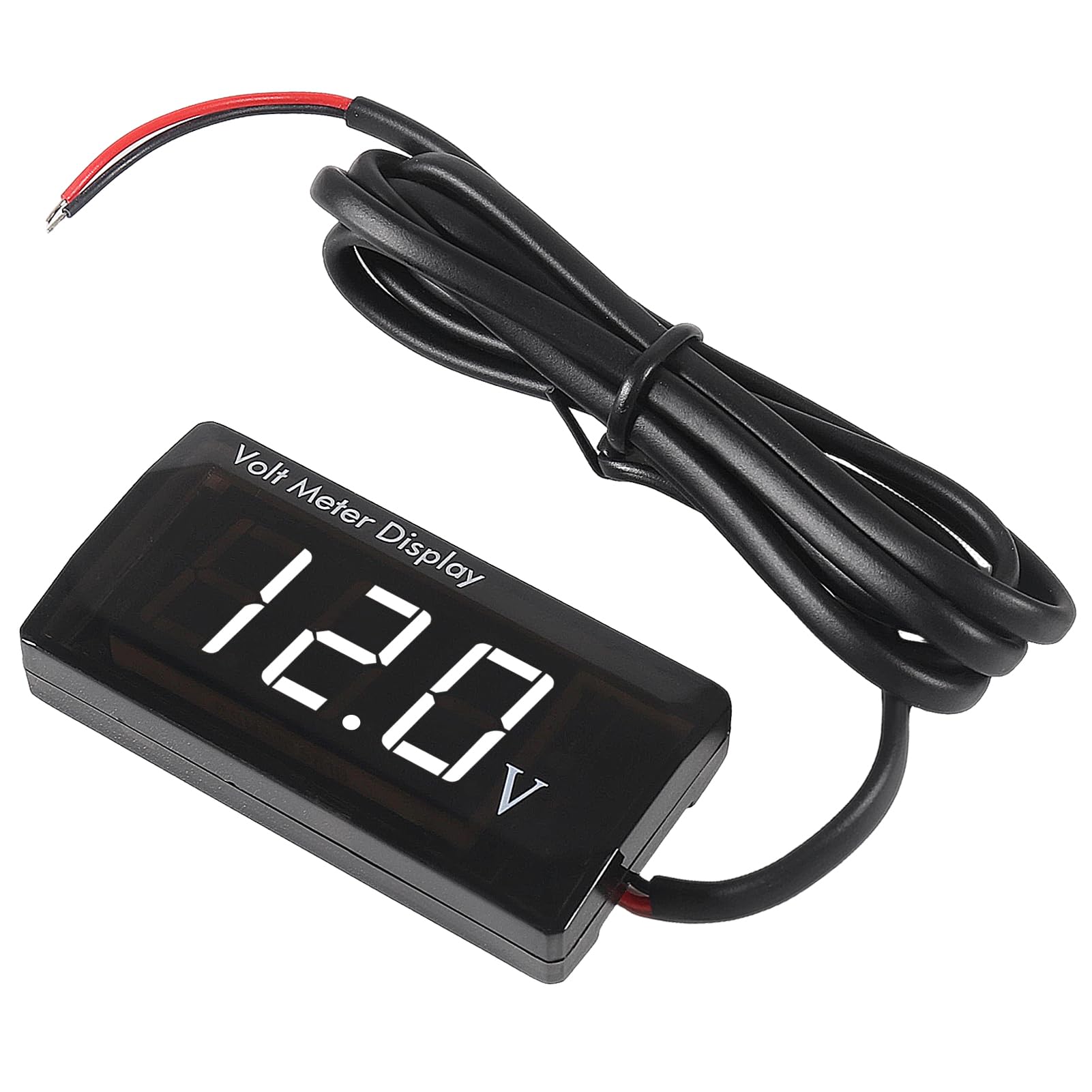 DC 12V Car Digital Voltmeter LED Display DC 5-28V Voltage Volt Meter Waterproof Gauge for Car Motorcycle (White)-image-43