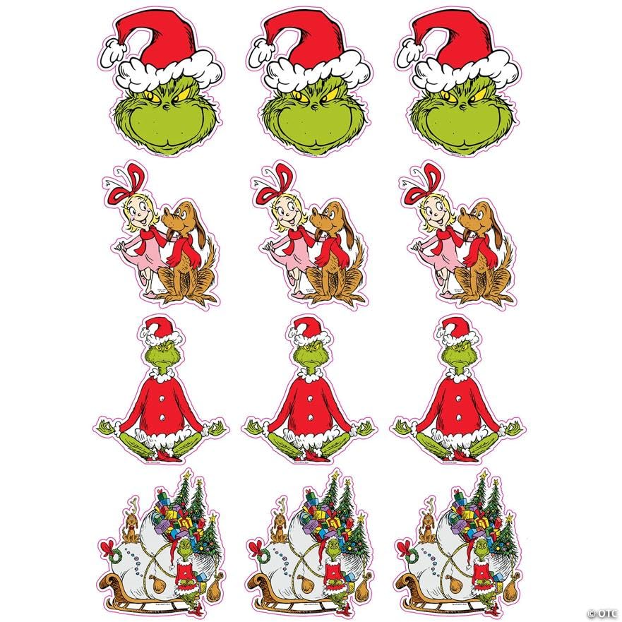 Fun Express 8 Dr. Seuss The Grinch Christmas Cardstock Cutouts 12 Pieces