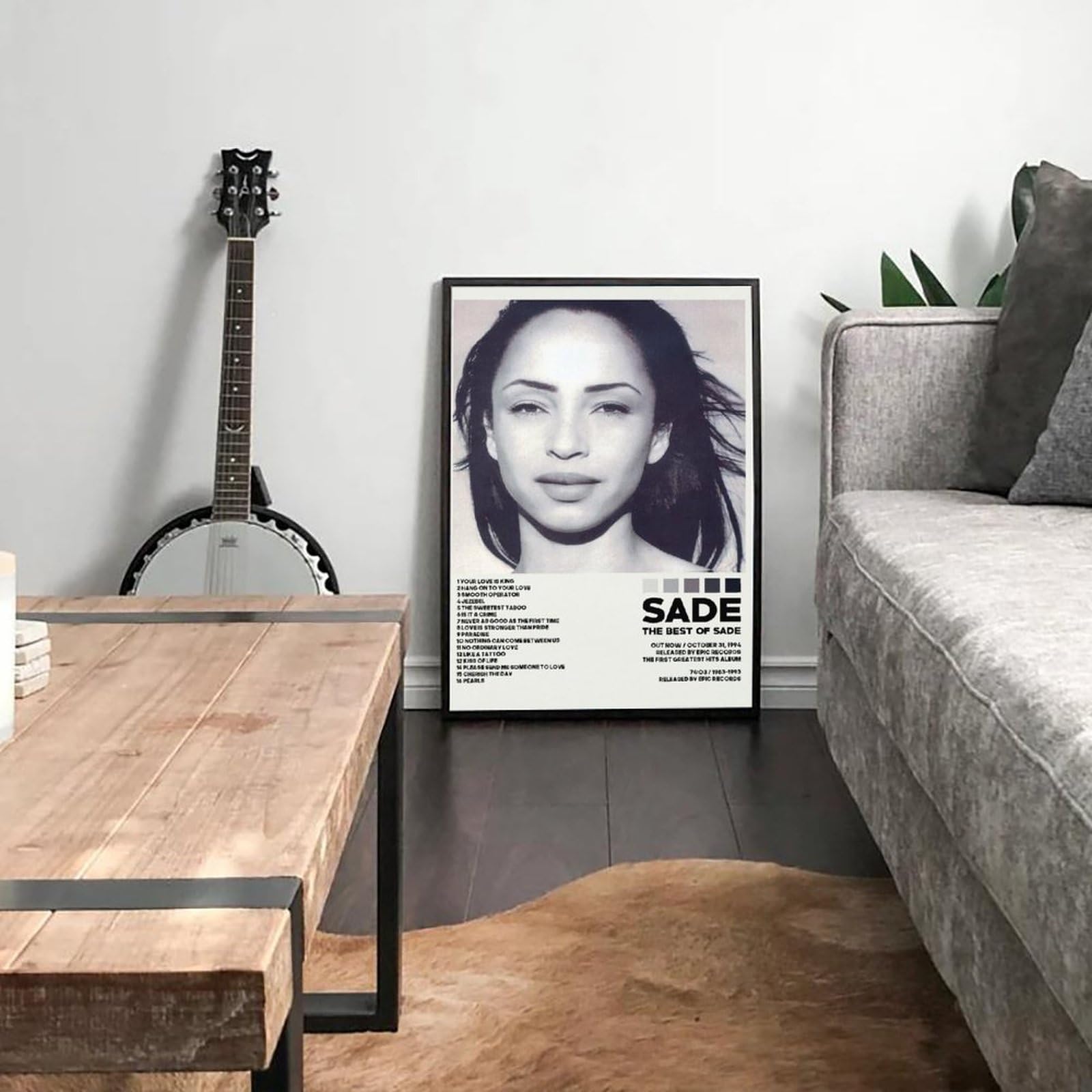 KENFBCDZY Sade Poster auf Leinwand, Wandkunst, Vintage, ästhetisches Poster, dekorativ für Wohnzimmer, Schlafzimmer, 20 x 30 cm, ungerahmter Stil