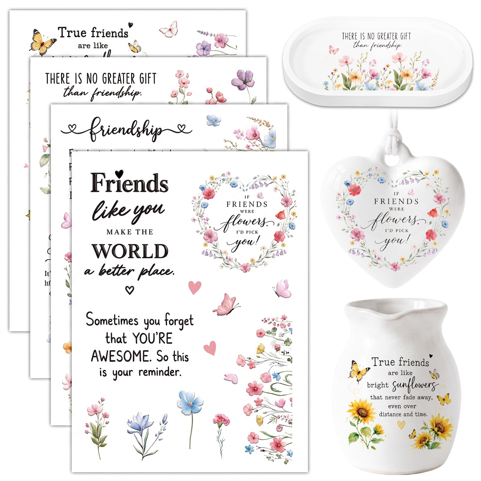 Friendship Rub On Transfer Stickers, 4 Sheets Inspirational Stickers